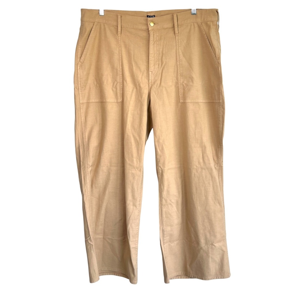 J Crew‎ Womens Camp-Pocket Wide-Leg Pant Sunkissed Khaki Size 35 Preppy Work NWT
